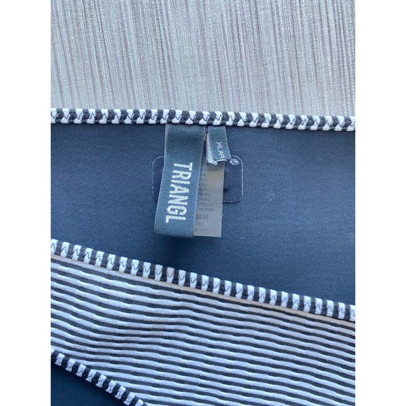 Triangl Valentine Black and White Striped Neoprene Bikini Bottom Size XL - Picture 6 of 7